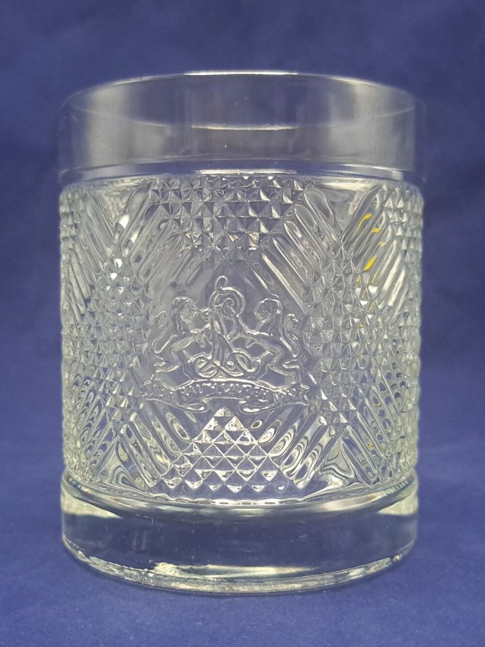 Ralph Lauren Safari Lion Crest Logo Whiskey Glass Argyle Double Old Fashion